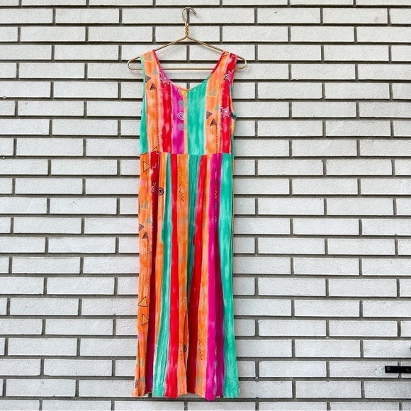 Jams World Sleeveless Scoop Neck Midi Dress Vintage Hawaii - Picture 4 of 12